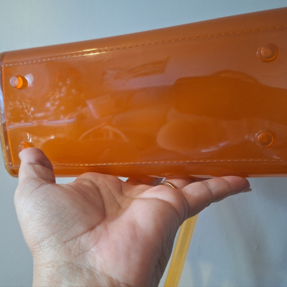 Orange Letter Jelly Purse Cute Clear Bag PVC Cross-body Handbags - Picture 6 of 10